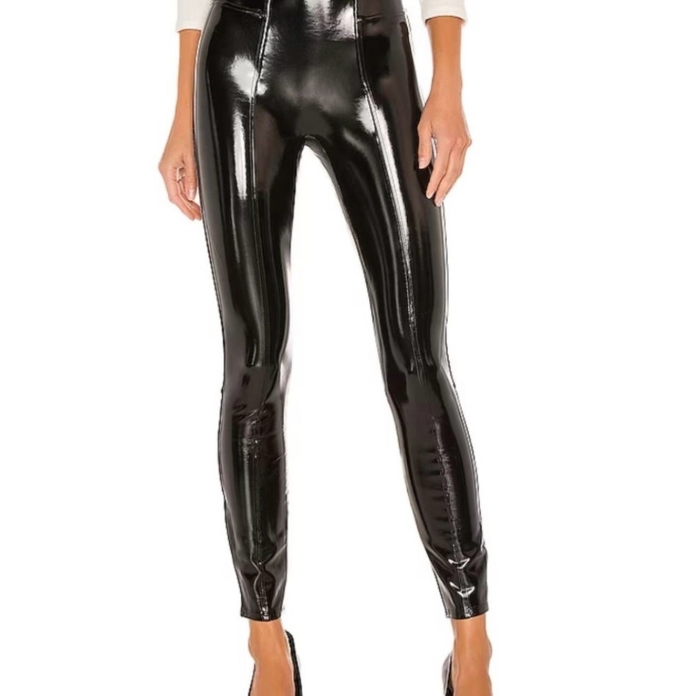 SPANX Black Faux Leather High-Waist Pants
